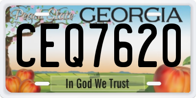 GA license plate CEQ7620