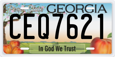 GA license plate CEQ7621