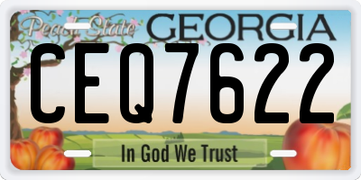 GA license plate CEQ7622