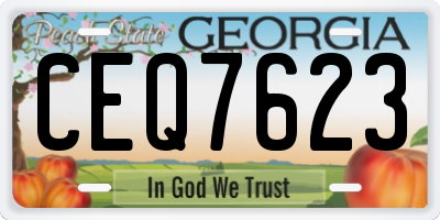 GA license plate CEQ7623