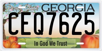 GA license plate CEQ7625