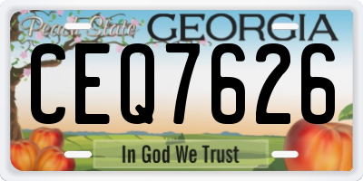 GA license plate CEQ7626