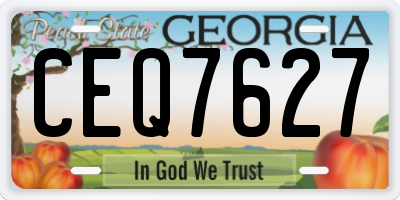 GA license plate CEQ7627