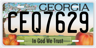 GA license plate CEQ7629