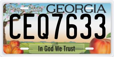 GA license plate CEQ7633