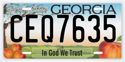GA license plate CEQ7635