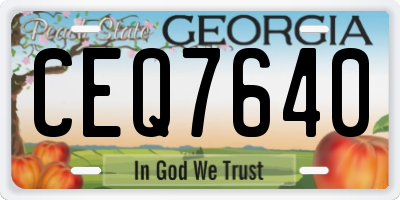 GA license plate CEQ7640