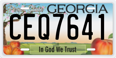 GA license plate CEQ7641