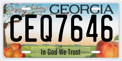 GA license plate CEQ7646
