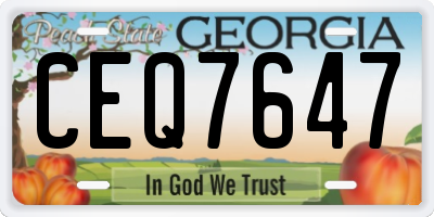 GA license plate CEQ7647