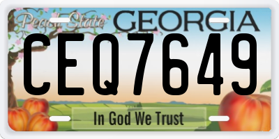 GA license plate CEQ7649