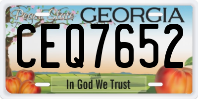 GA license plate CEQ7652