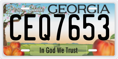 GA license plate CEQ7653