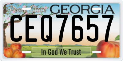 GA license plate CEQ7657