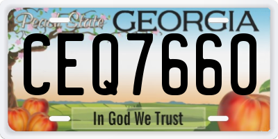 GA license plate CEQ7660