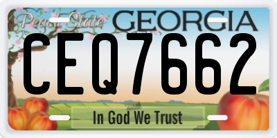 GA license plate CEQ7662