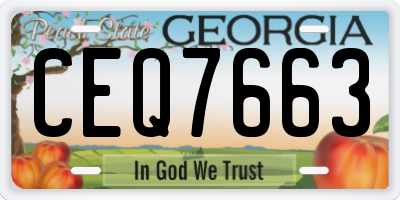GA license plate CEQ7663
