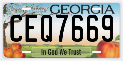 GA license plate CEQ7669