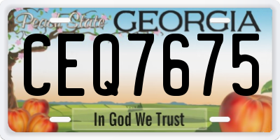 GA license plate CEQ7675