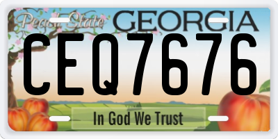 GA license plate CEQ7676