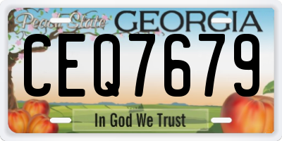GA license plate CEQ7679