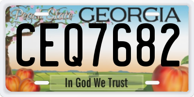 GA license plate CEQ7682
