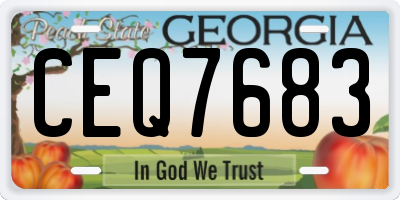 GA license plate CEQ7683