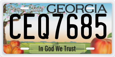 GA license plate CEQ7685