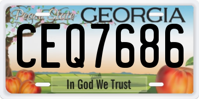 GA license plate CEQ7686