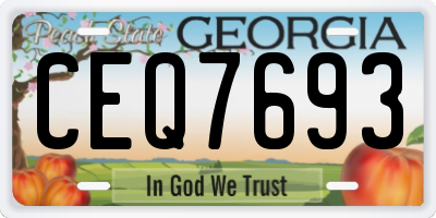 GA license plate CEQ7693