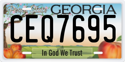 GA license plate CEQ7695