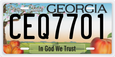 GA license plate CEQ7701