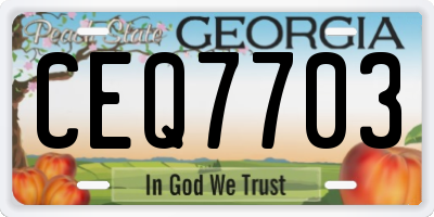 GA license plate CEQ7703