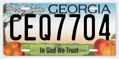 GA license plate CEQ7704