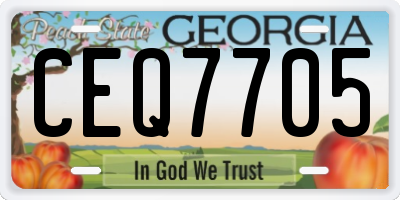 GA license plate CEQ7705