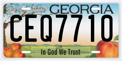 GA license plate CEQ7710