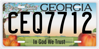 GA license plate CEQ7712