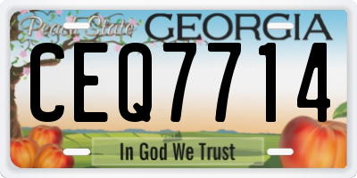 GA license plate CEQ7714