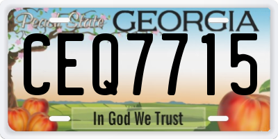 GA license plate CEQ7715