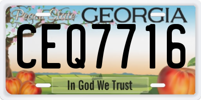 GA license plate CEQ7716