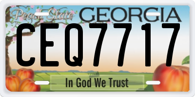 GA license plate CEQ7717