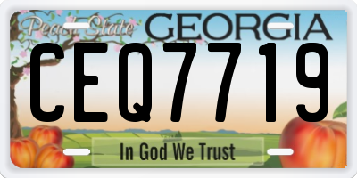 GA license plate CEQ7719