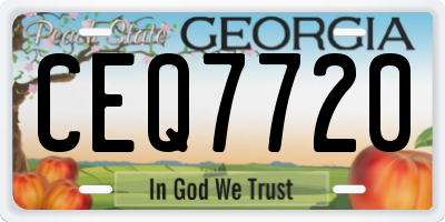 GA license plate CEQ7720