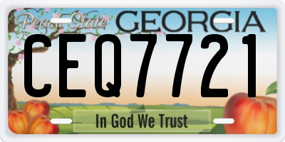 GA license plate CEQ7721