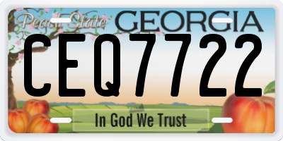 GA license plate CEQ7722