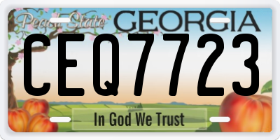 GA license plate CEQ7723
