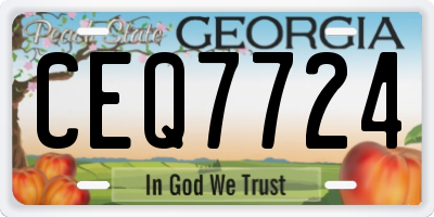 GA license plate CEQ7724