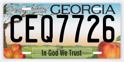 GA license plate CEQ7726