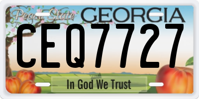 GA license plate CEQ7727