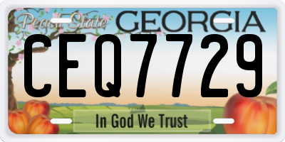 GA license plate CEQ7729